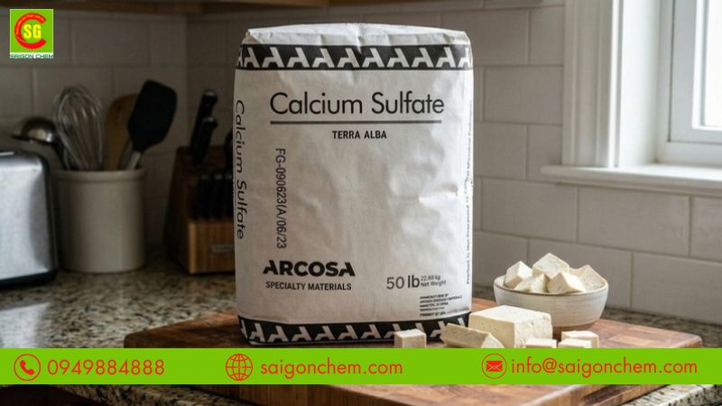 Thạch cao thực phẩm d&ugrave;ng phổ biến trong đậu hũ truyền thống 